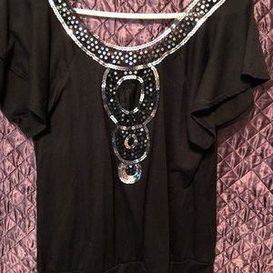 Back sequined shirt